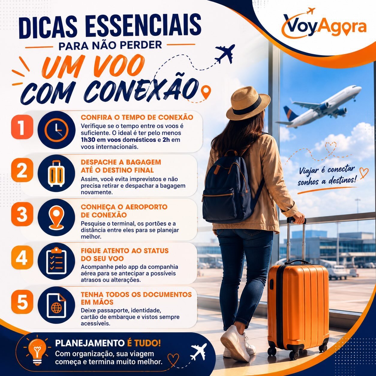Dicas para voo com conexão